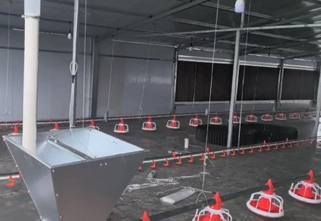 Example of material line and water line installation site