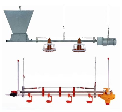Sample drawing of feed line and water line of a general farm